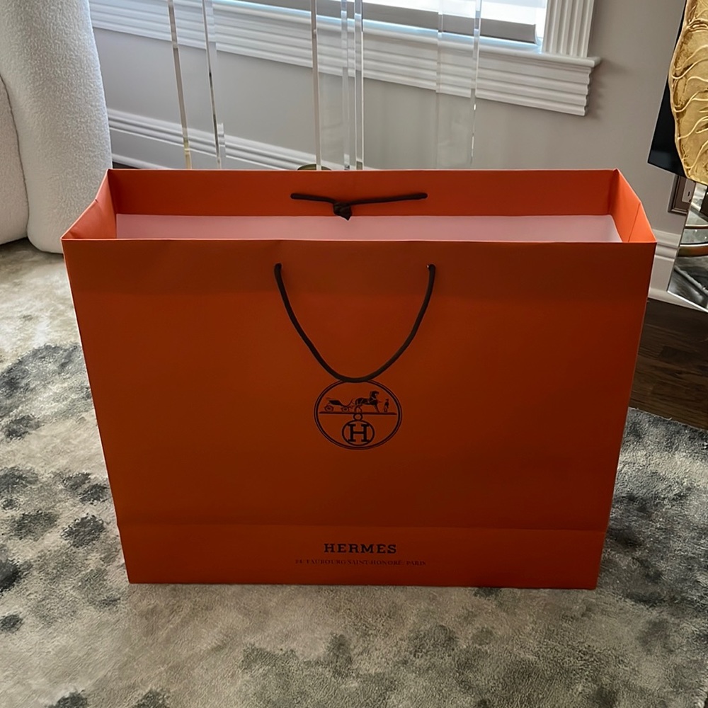 Hermes Orange Shopping Bag